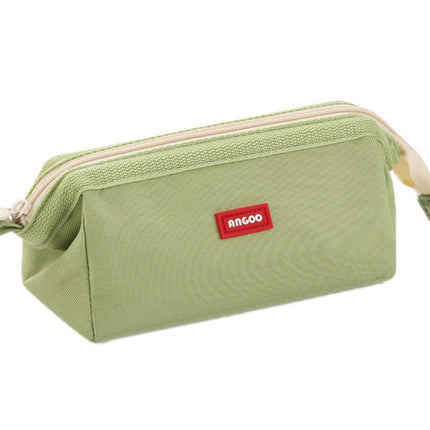 ANGOO Large-Capacity Student Stationery Bag Pure Color Simple Boat Shape Pencil Case(Green)-garmade.com