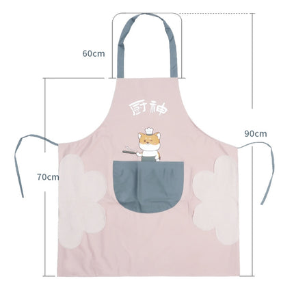 Home Kitchen Waterproof And Oil-Proof Apron Cute Cooking Work Apron, Colour: Foodie Light Pink (Ordinary)-garmade.com