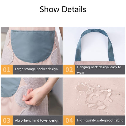 Home Kitchen Waterproof And Oil-Proof Apron Cute Cooking Work Apron, Colour: Foodie Light Pink (Ordinary)-garmade.com