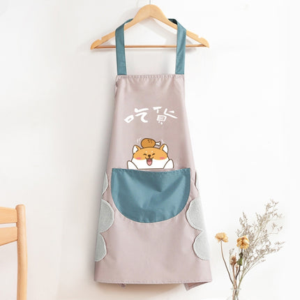Home Kitchen Waterproof And Oil-Proof Apron Cute Cooking Work Apron, Colour: Foodie Light Pink (Hand Wipe)-garmade.com