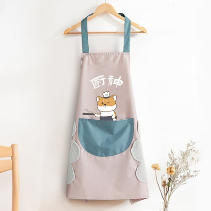Home Kitchen Waterproof And Oil-Proof Apron Cute Cooking Work Apron, Colour: Chef Light Pink (Hand Wipe)-garmade.com
