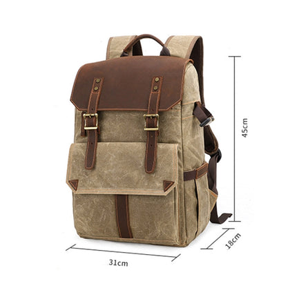 K-011 Outdoor Shoulder Digital Camera Bag Batik Canvas Waterproof Large-Capacity Photography Backpack(Gray)-garmade.com