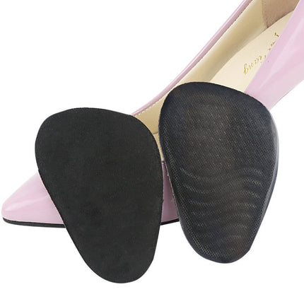 5 Pairs Anti-Slip Sole Pads For High Heels Gel Crystal Comfortable Half Pads, Colour: Flannel Black-garmade.com