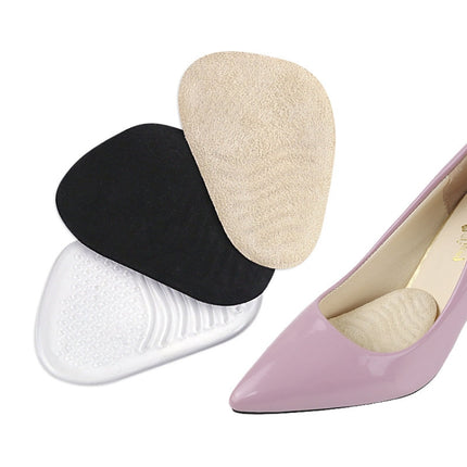 5 Pairs Anti-Slip Sole Pads For High Heels Gel Crystal Comfortable Half Pads, Colour: Flannel Black-garmade.com