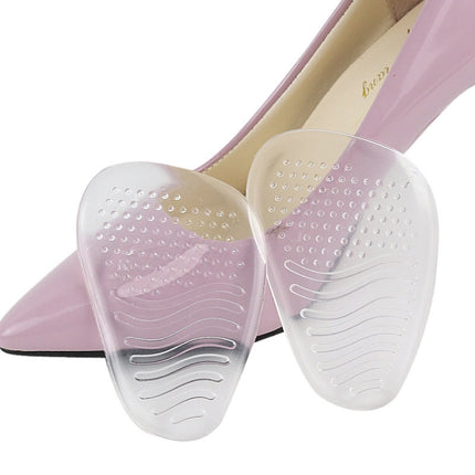 5 Pairs Anti-Slip Sole Pads For High Heels Gel Crystal Comfortable Half Pads, Colour: Transparent-garmade.com