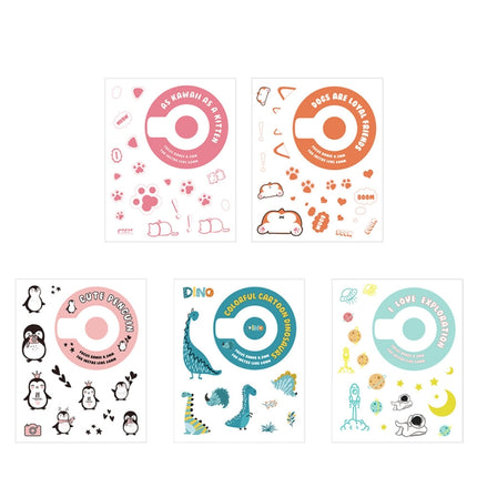 5 PCS 5 in 1 DIY Cute Cartoon Camera Stickers Set for Fujifilm Instax mini 11(Space Animals Series)-garmade.com