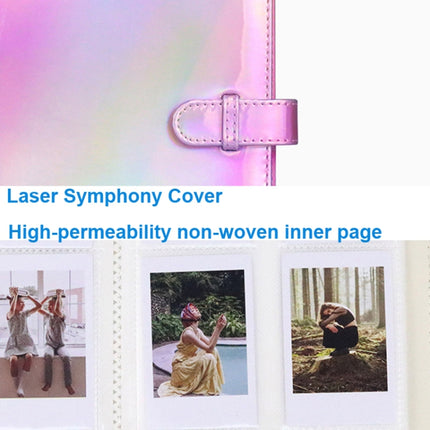 3-Inch 128-Piece PU Photo Album Laser Symphony Mini Digital Photo Storage(Air-sea Anchor)-garmade.com