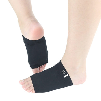 2 Pairs Massage Point Elastic Bandage SEBS Arch Socks Flat Foot Massage Corrective Insole(Black)-garmade.com