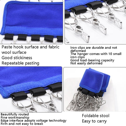 2 PCS Portable Fabric Coat Hanger Hat Self-Adhesive Clip Travel Clothes Socks Foldable Hanger, Specification: Flannel(Red Yellow Blue Green Random Delivery)-garmade.com