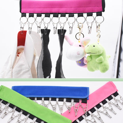 2 PCS Portable Fabric Coat Hanger Hat Self-Adhesive Clip Travel Clothes Socks Foldable Hanger, Specification: Flannel(Red Yellow Blue Green Random Delivery)-garmade.com
