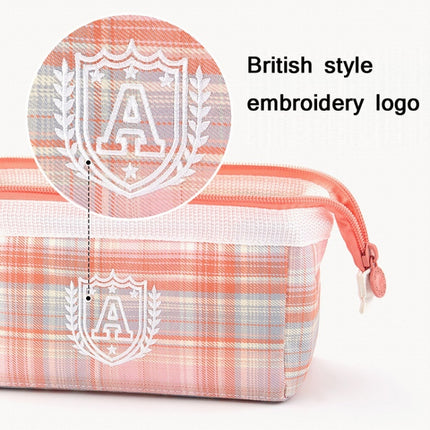 ANGOO Lattice Embroidery Large-Capacity Pencil Case Student Multifunctional Stationery Box(Orange)-garmade.com