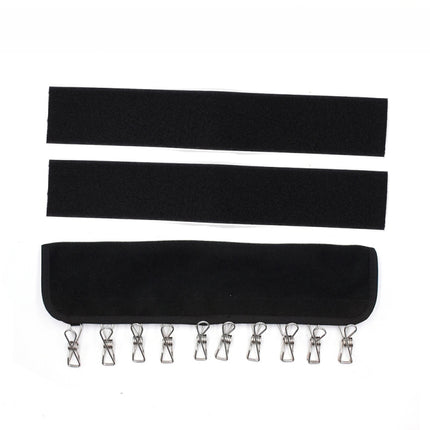 Adhesive Hanger Detachable Travel Folding Portable Hat Clip Hanger Bathroom Cloth Clothes Clip(Black)-garmade.com