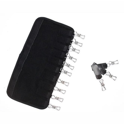 Adhesive Hanger Detachable Travel Folding Portable Hat Clip Hanger Bathroom Cloth Clothes Clip(Black)-garmade.com