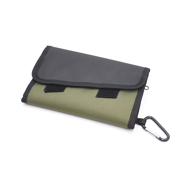 Splitable Fish Bait Bag With 6 PVC Self-Sealing Stickers Classification Storage Hanging Bag(Army Green)-garmade.com
