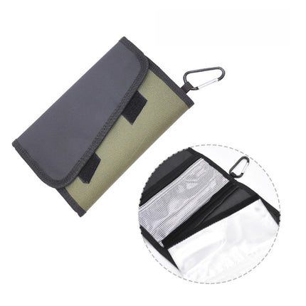 Splitable Fish Bait Bag With 6 PVC Self-Sealing Stickers Classification Storage Hanging Bag(Army Green)-garmade.com