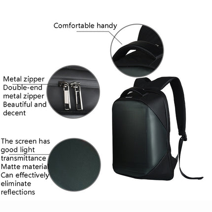 LED Display Backpack Outdoor Mobile Advertising Waterproof Back Shoulder Bag, Size: 17 inch(Pink)-garmade.com