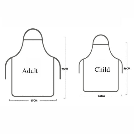 2 PCS Linen Fabric Art Cartoon Apron Parent-Child Sleeveless Halter Apron, Specification: 65x75 cm(Night Dinosaur)-garmade.com
