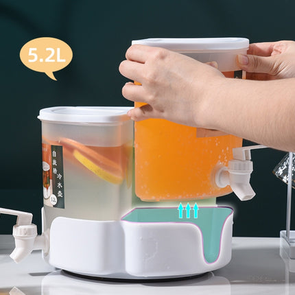 5.2L Three-Grid Rotating Cold Kettle Large-Capacity Compartments Fruit Teapot With Faucet Can Be Put In Refrigerator-garmade.com