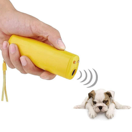 LED Flashlight Ultrasonic Dog Repeller Portable Dog Trainer, Colour: Single-headed Yellow(Colorful Package)-garmade.com