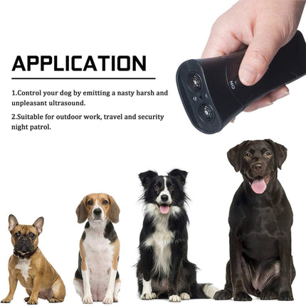 LED Flashlight Ultrasonic Dog Repeller Portable Dog Trainer, Colour: Single-headed Yellow(Colorful Package)-garmade.com
