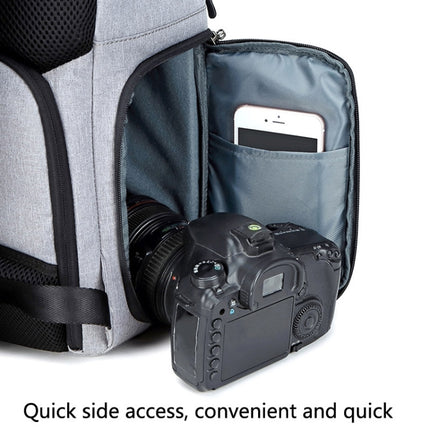 C3081 Camera Computer Shoulder Digital Camera Bag Large Capacity Photography Backpack(Dark Gray)-garmade.com