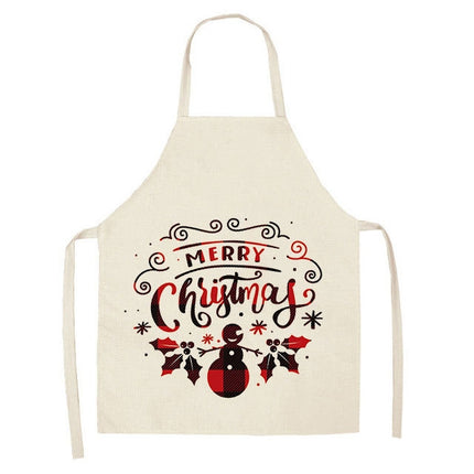 2 PCS Christmas Plaid Series Cotton And Linen Apron Household Cleaning Overalls, Specification: 68 x 55cm(WQ-001315)-garmade.com