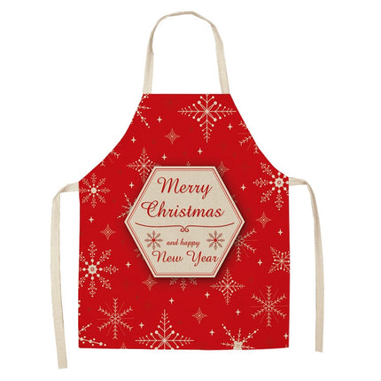 2 PCS Christmas Plaid Series Cotton And Linen Apron Household Cleaning Overalls, Specification: 68 x 55cm(WQ-001324)-garmade.com
