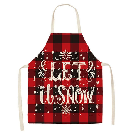 2 PCS Christmas Plaid Series Cotton And Linen Apron Household Cleaning Overalls, Specification: 47 x 38cm(WQ-001301)-garmade.com