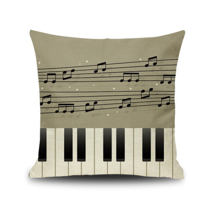 2 PCS Piano Note Digital Printed Linen Pillowcase Without Pillow Core, Size: 45x45cm(1)-garmade.com