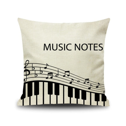 2 PCS Piano Note Digital Printed Linen Pillowcase Without Pillow Core, Size: 45x45cm(3)-garmade.com