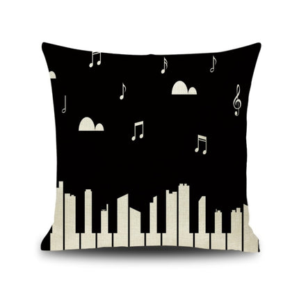 2 PCS Piano Note Digital Printed Linen Pillowcase Without Pillow Core, Size: 45x45cm(6)-garmade.com