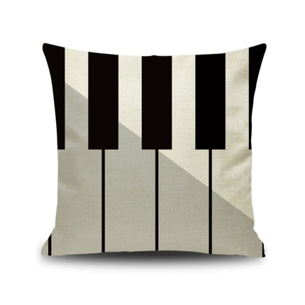 2 PCS Piano Note Digital Printed Linen Pillowcase Without Pillow Core, Size: 45x45cm(9)-garmade.com