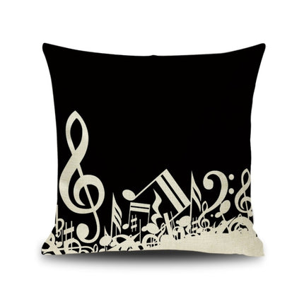 2 PCS Piano Note Digital Printed Linen Pillowcase Without Pillow Core, Size: 45x45cm(11)-garmade.com