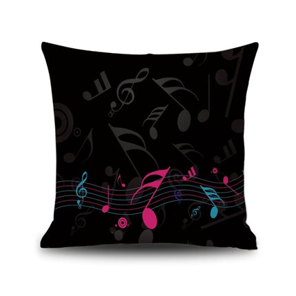 2 PCS Piano Note Digital Printed Linen Pillowcase Without Pillow Core, Size: 45x45cm(12)-garmade.com