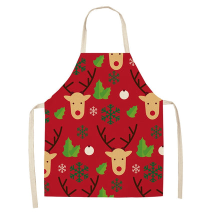 Fabric Linen Cleaning Apron Christmas Party Decoration Apron, Size: 47x38cm(WQ-001532)-garmade.com