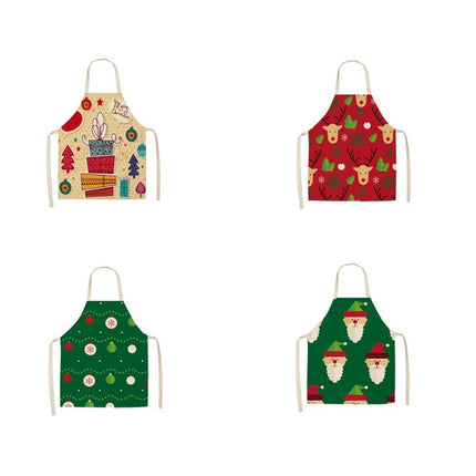 Fabric Linen Cleaning Apron Christmas Party Decoration Apron, Size: 47x38cm(WQ-001532)-garmade.com