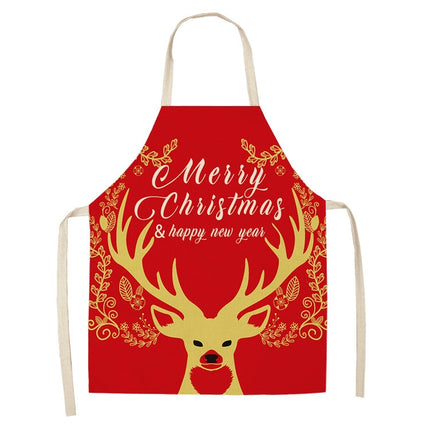 Fabric Linen Cleaning Apron Christmas Party Decoration Apron, Size: 47x38cm(WQ-001512)-garmade.com