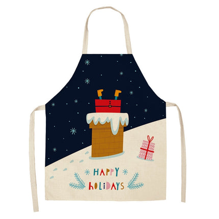 Fabric Linen Cleaning Apron Christmas Party Decoration Apron, Size: 47x38cm(WQ-001518)-garmade.com