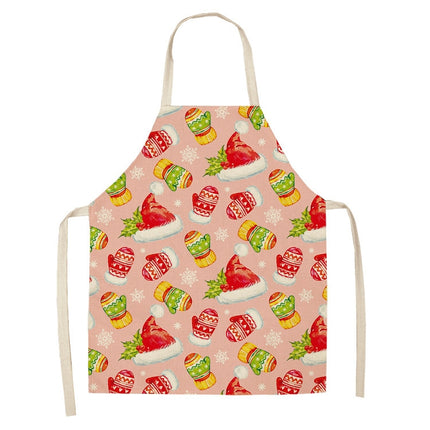 Fabric Linen Cleaning Apron Christmas Party Decoration Apron, Size: 47x38cm(WQ-001523)-garmade.com