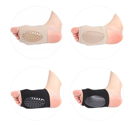 2 Pairs Elastic Bandage Bow Socks Flat Foot Sports Non-Slip SEBS Arch Orthotic Pad Breathable Hole Foot Heart Pad, Size: Free Size(Breathable Black)-garmade.com