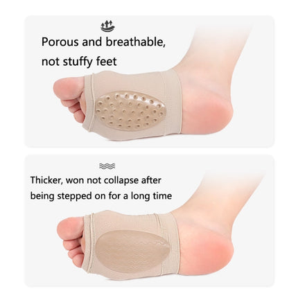 2 Pairs Elastic Bandage Bow Socks Flat Foot Sports Non-Slip SEBS Arch Orthotic Pad Breathable Hole Foot Heart Pad, Size: Free Size(Corrugation Black)-garmade.com