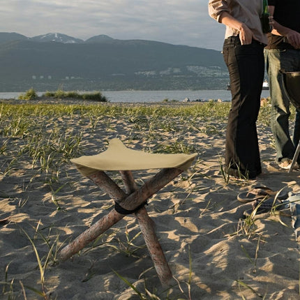 Outdoor Triangle Stool Camp Waterproof Canvas Portable DIY Chair Scorpion Fishing Stool(Brown)-garmade.com