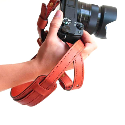 Cowhide Leather Camera Shoulder Hanging Neck Winding Strap-garmade.com