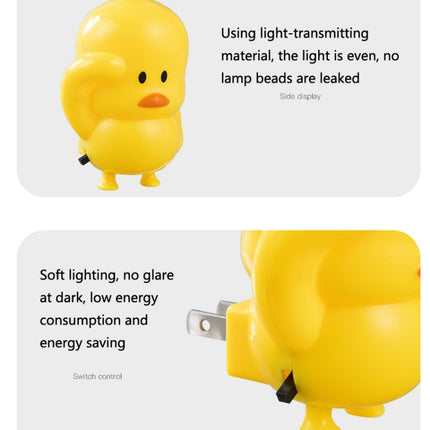 5 PCS 316 Cartoon Duck LED Bedroom Bedside Night Light Baby Nursing Energy-Saving Light, US Plug(Pink)-garmade.com