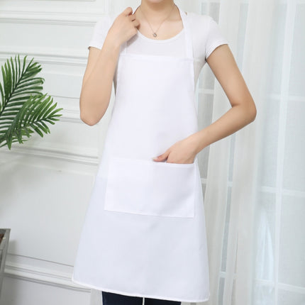 2 PCS 0058 Cafe Nail Shop Waterproof Apron Polyester Material Home Work Apron(White)-garmade.com