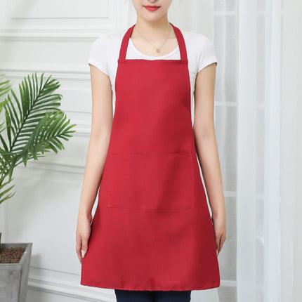 2 PCS 0058 Cafe Nail Shop Waterproof Apron Polyester Material Home Work Apron(Red Wine)-garmade.com