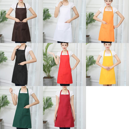 2 PCS 0058 Cafe Nail Shop Waterproof Apron Polyester Material Home Work Apron(Coffee Color)-garmade.com