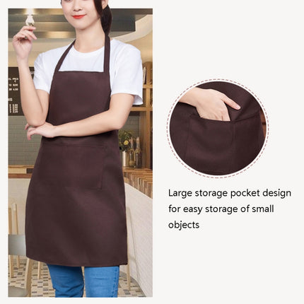 2 PCS 0058 Cafe Nail Shop Waterproof Apron Polyester Material Home Work Apron(Red)-garmade.com