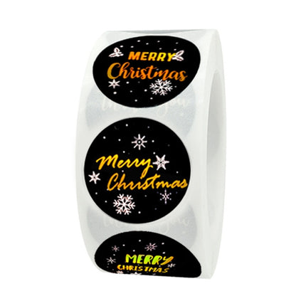 F06 Black Hot Stamping Christmas Gift Decoration Sticker Label, Size: 2.5cm(Gold)-garmade.com