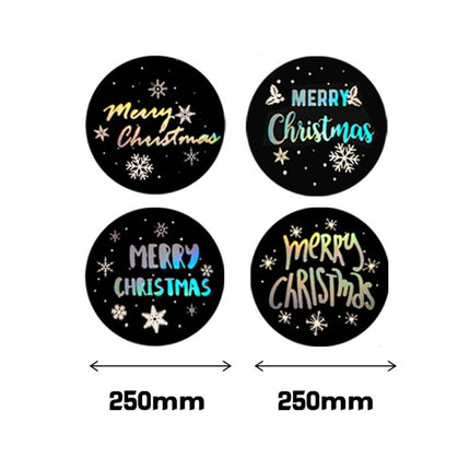 F06 Black Hot Stamping Christmas Gift Decoration Sticker Label, Size: 2.5cm(Silver)-garmade.com